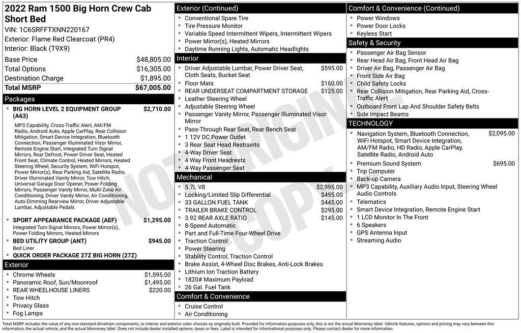 ram ram 1500 pickup 2022 1C6SRFFTXNN220167 image ram ram 1500 pickup 2022 1C6SRFFTXNN220167 image